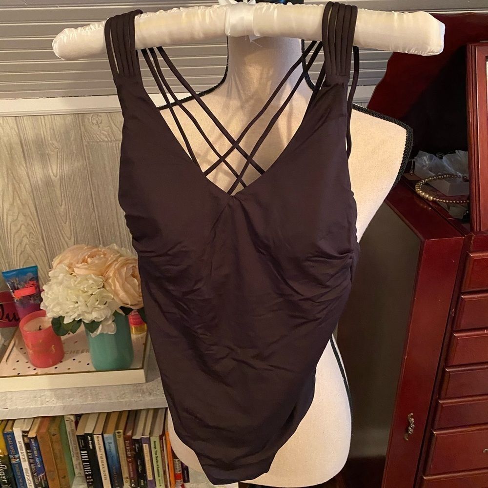 Strappy 1pc Swimsuit Sz Small NWT Mink Brown